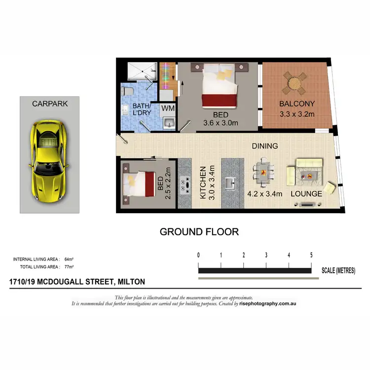 Floorplan of Homely apartment listing, 1710/19 McDougall Street, Milton QLD 4064