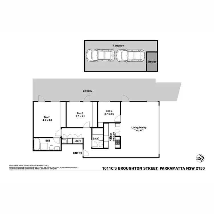 Floorplan of Homely apartment listing, 1011C/3 Broughton Street, Parramatta NSW 2150