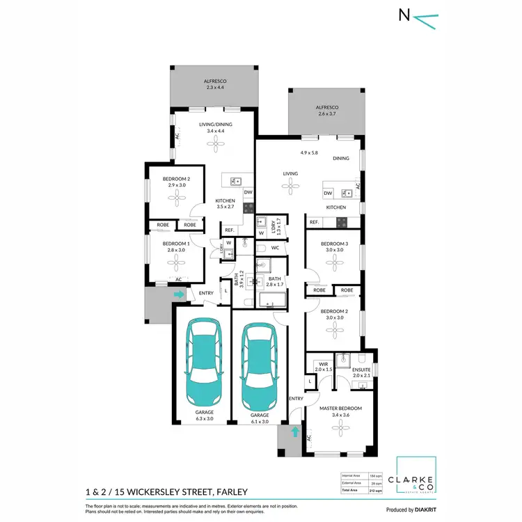 Floorplan of Homely house listing, 1 & 2/15 Wickersley Street, Farley NSW 2320