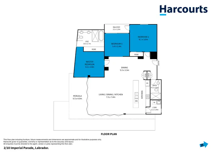 Floorplan of Homely apartment listing, 2/10 Imperial Parade, Labrador QLD 4215