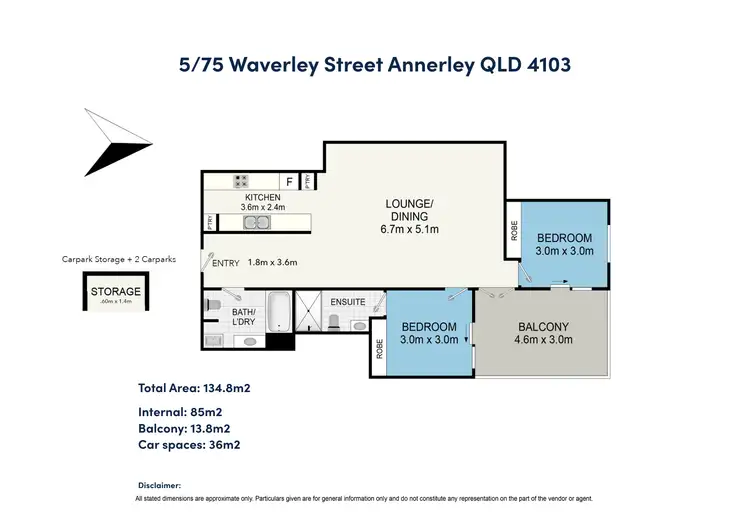 Floorplan of Homely unit listing, 5/75 Waverley Street, Annerley QLD 4103
