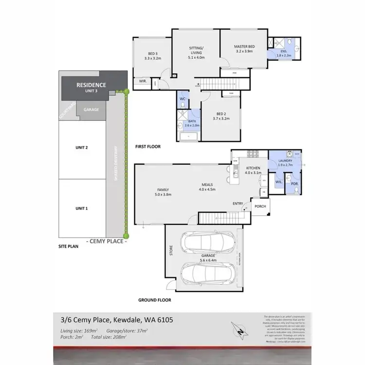 Floorplan of Homely house listing, 3/6 Cemy Place, Kewdale WA 6105