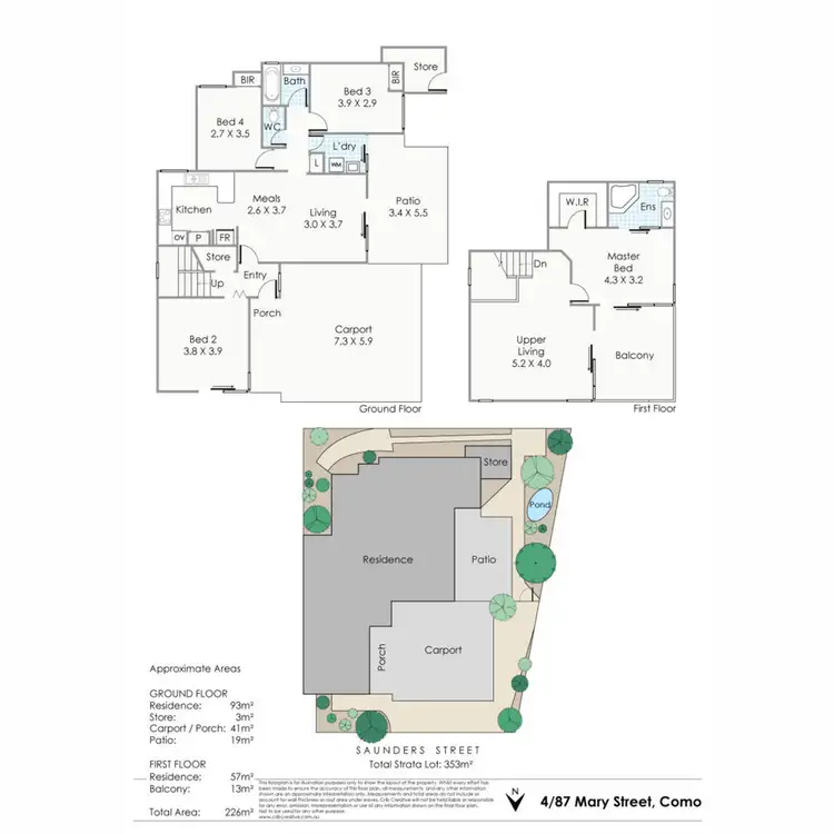 Floorplan of Homely townhouse listing, 4/87 Mary Street, Como WA 6152