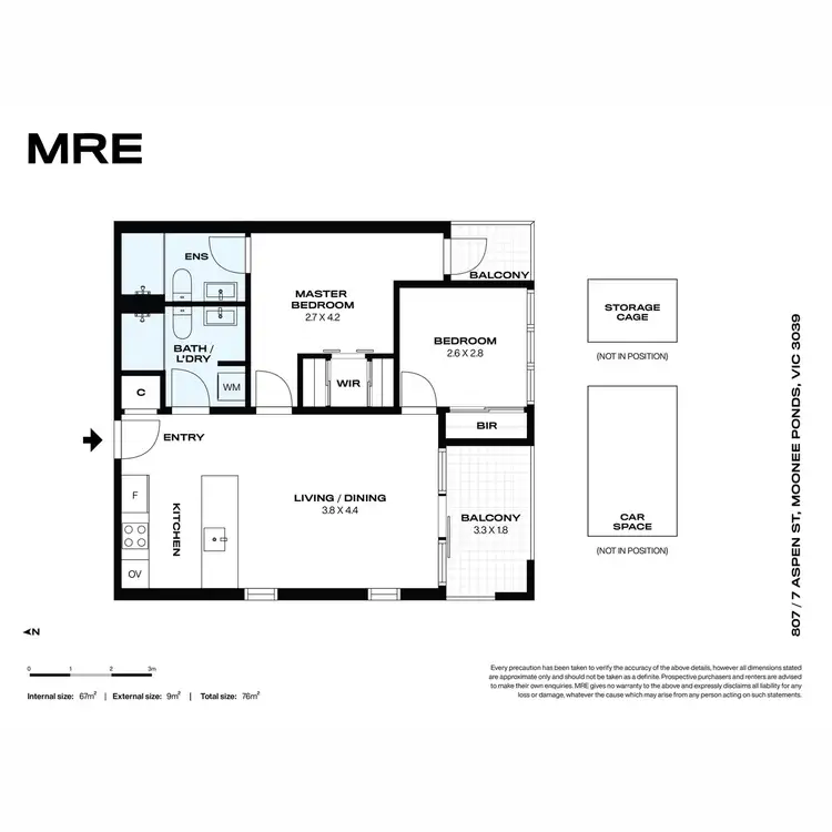 Floorplan of Homely apartment listing, 807/7 Aspen Street, Moonee Ponds VIC 3039
