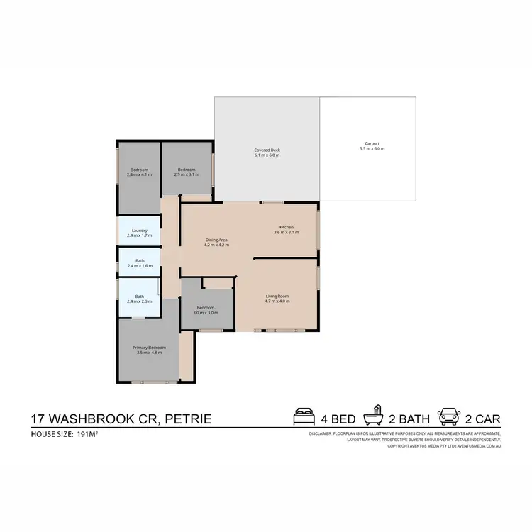 Floorplan of Homely house listing, 17 Washbrook Crescent, Petrie QLD 4502