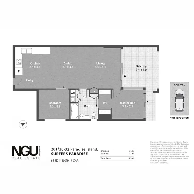 Floorplan of Homely unit listing, 201/30-32 Paradise Island, Surfers Paradise QLD 4217