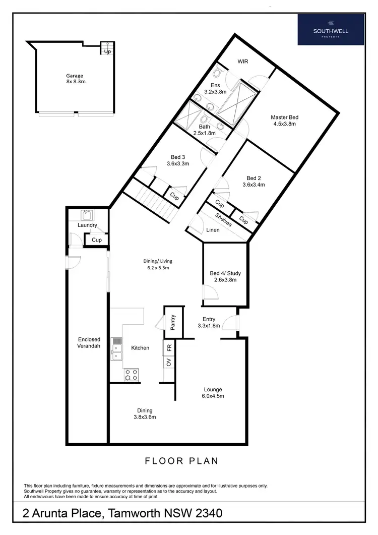 Floorplan of Homely house listing, 2 Arunta Place, East Tamworth NSW 2340