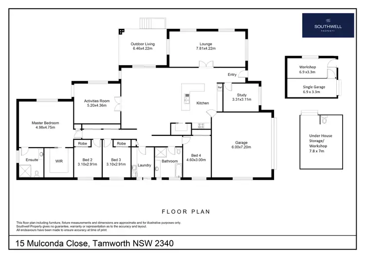 Floorplan of Homely house listing, 15 Mulconda Close, Tamworth NSW 2340