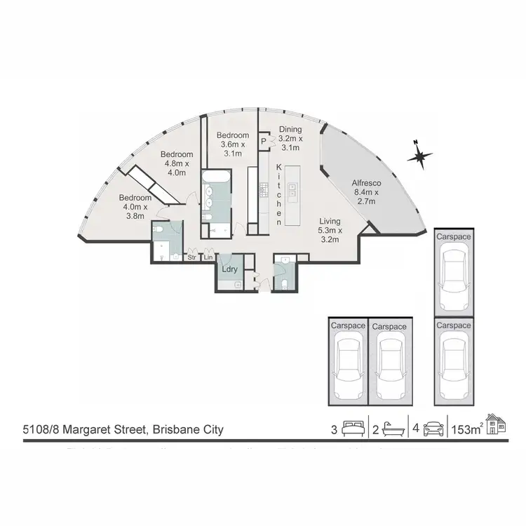 Floorplan of Homely unit listing, 5108/8 Margaret Street, Brisbane City QLD 4000