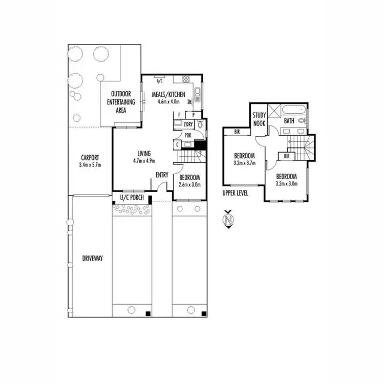Floorplan of Homely townhouse listing, 1/17 Yungera Street, Fawkner VIC 3060