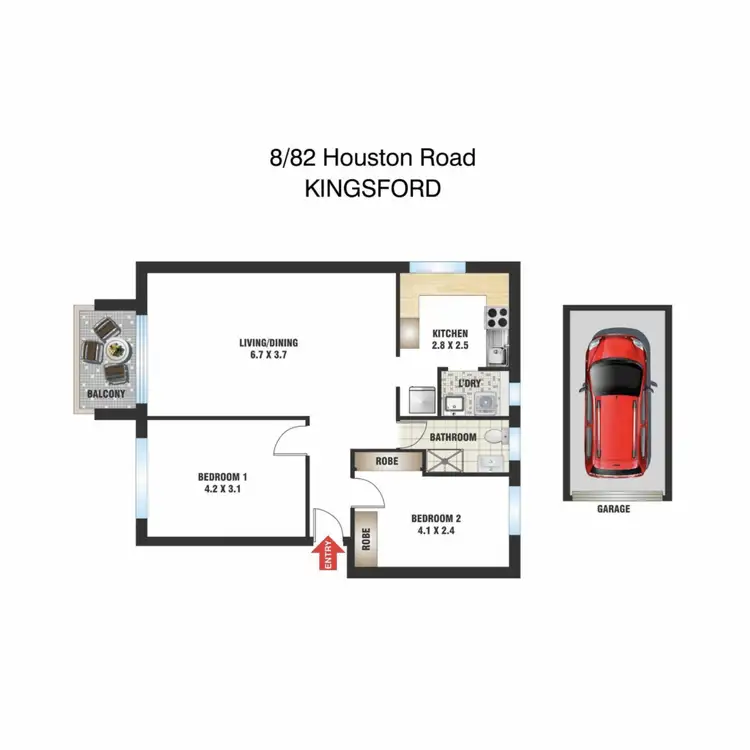 Floorplan of Homely apartment listing, 8/82-84 Houston Road, Kingsford NSW 2032