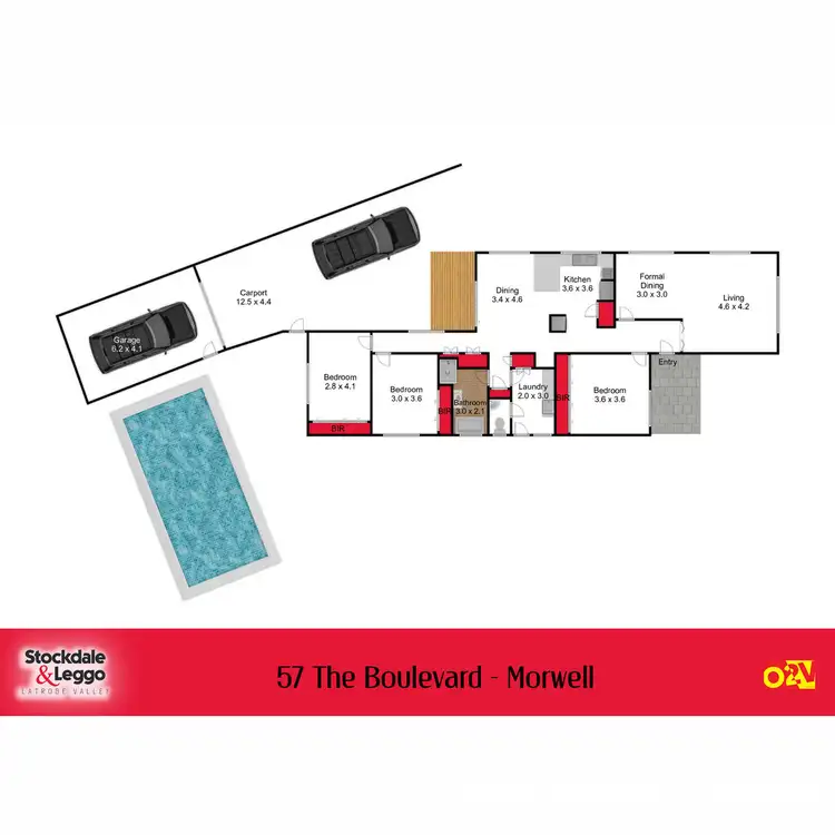 Floorplan of Homely house listing, 57 The Boulevard, Morwell VIC 3840