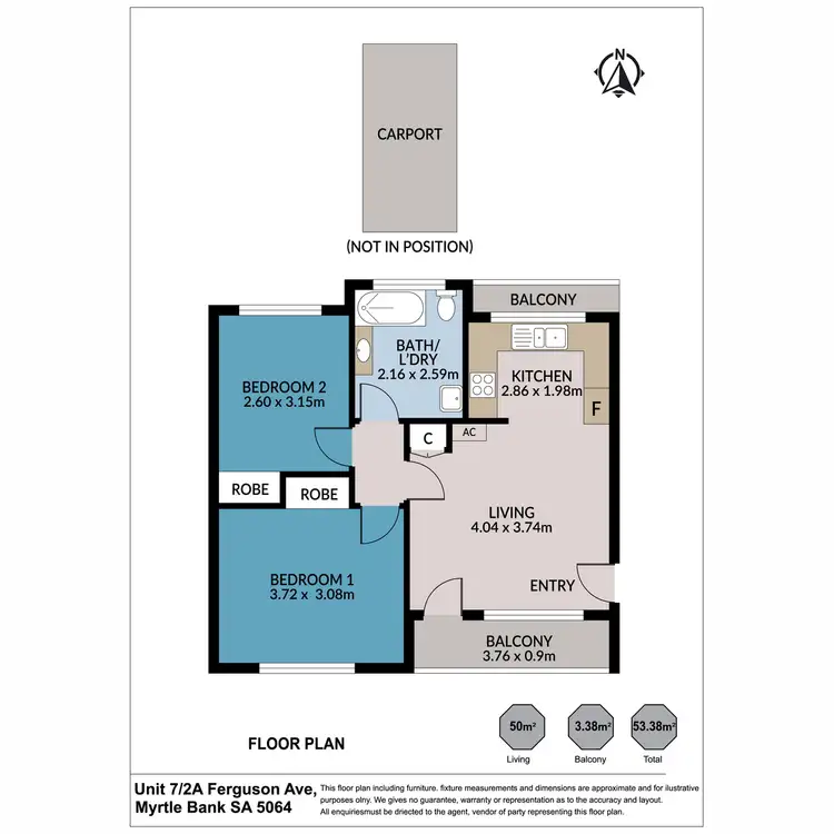 Floorplan of Homely unit listing, 7/2a Ferguson Avenue, Myrtle Bank SA 5064