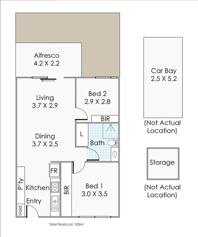 Floorplan of Homely unit listing, 9/2 Royston Link, Butler WA 6036