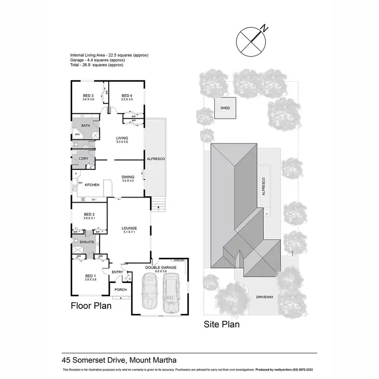 Floorplan of Homely house listing, 45 Somerset Drive, Mount Martha VIC 3934
