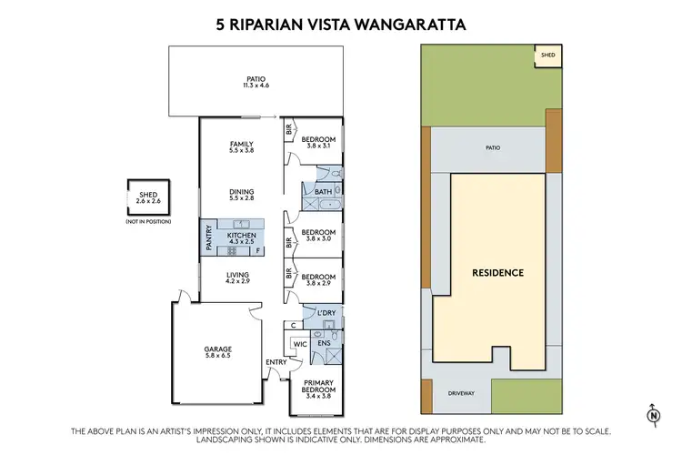Floorplan of Homely house listing, 5 Riparian Vista, Wangaratta VIC 3677