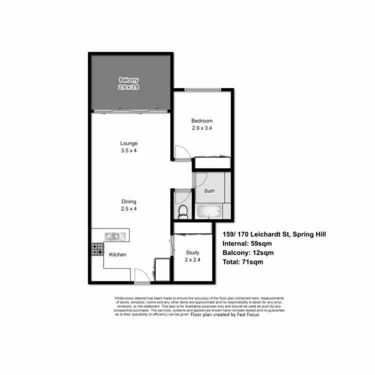 Floorplan of Homely apartment listing, 159/170 Leichhardt Street, Spring Hill QLD 4000