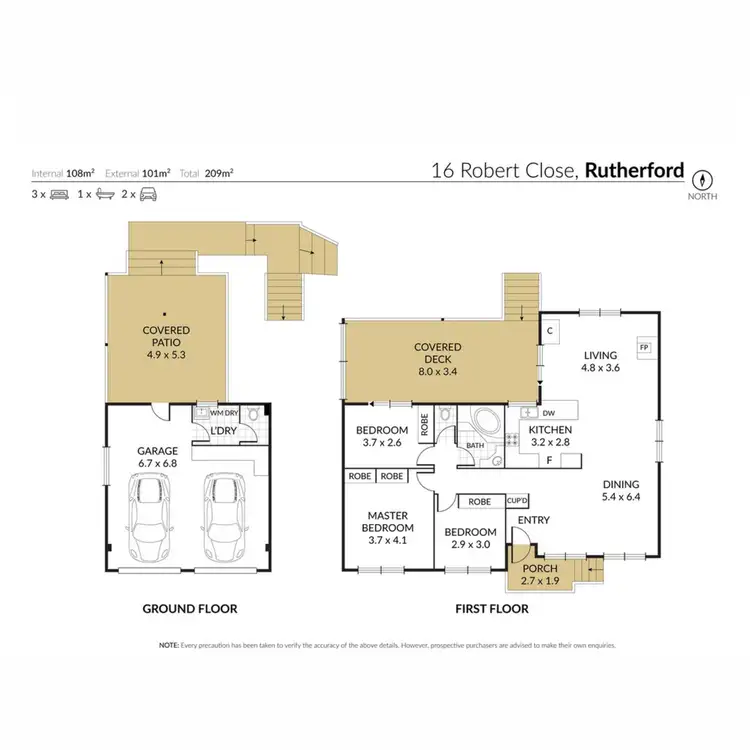 Floorplan of Homely house listing, 16 Robert Close, Rutherford NSW 2320