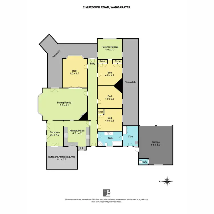 Floorplan of Homely house listing, 2 Murdoch Road, Wangaratta VIC 3677
