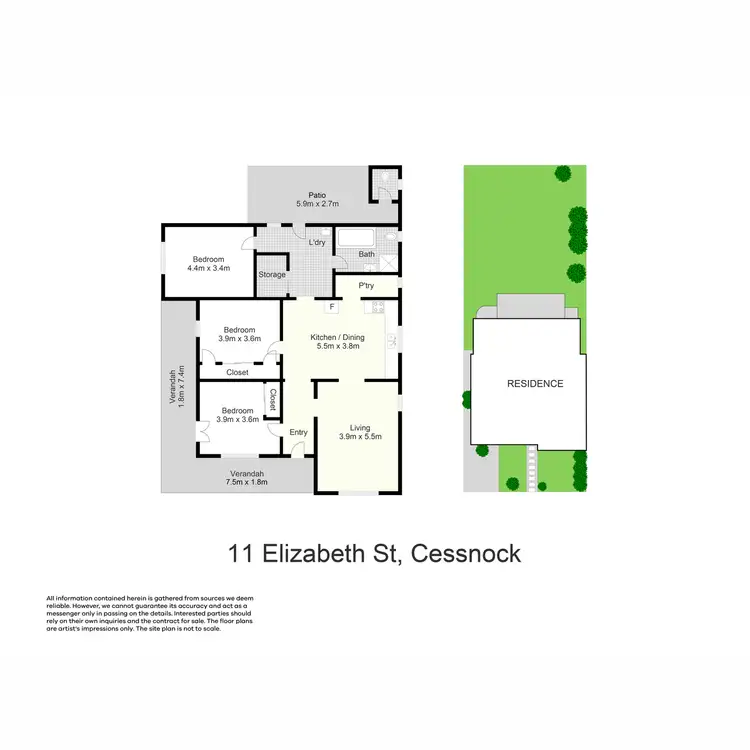 Floorplan of Homely house listing, 11 Elizabeth Street, Cessnock NSW 2325