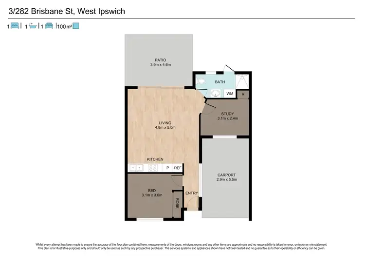 Floorplan of Homely unit listing, 3/282 Brisbane Street, West Ipswich QLD 4305