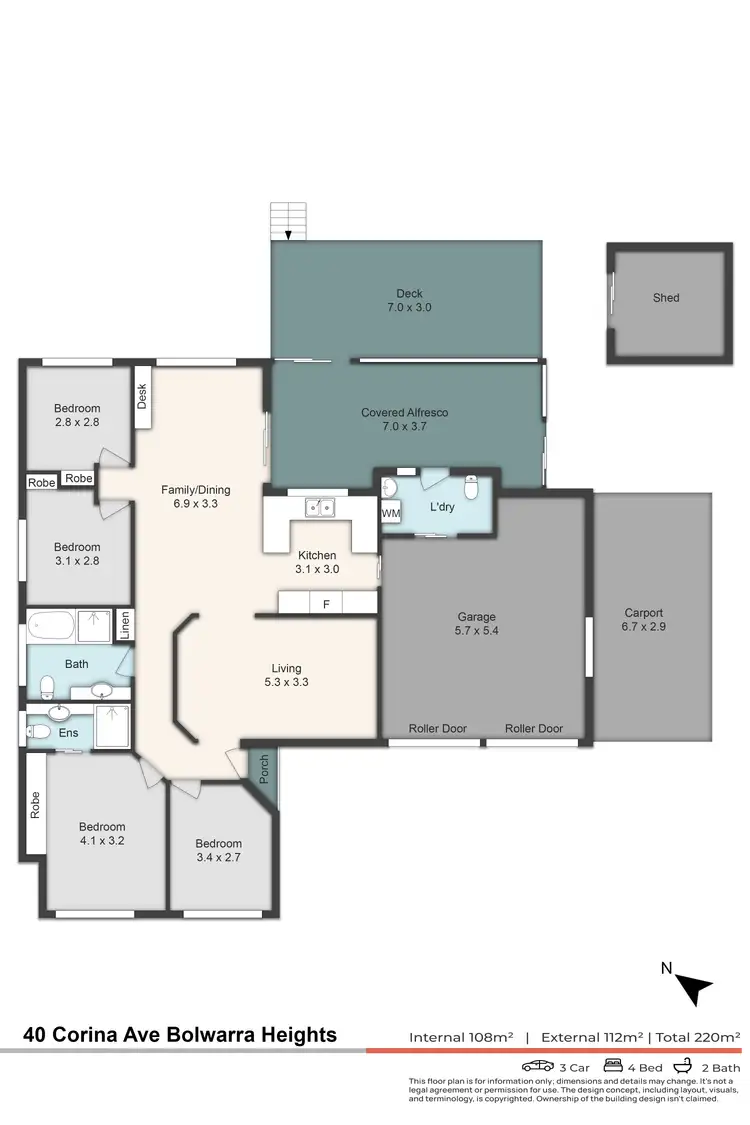 Floorplan of Homely house listing, 40 Corina Avenue, Bolwarra Heights NSW 2320