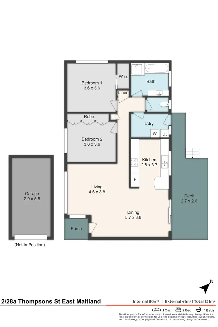 Floorplan of Homely unit listing, 2/28A Thompson Street, East Maitland NSW 2323