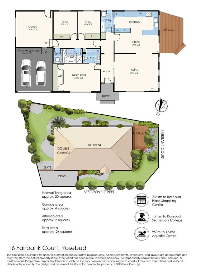 Floorplan of Homely house listing, 16 Fairbank Court, Rosebud VIC 3939