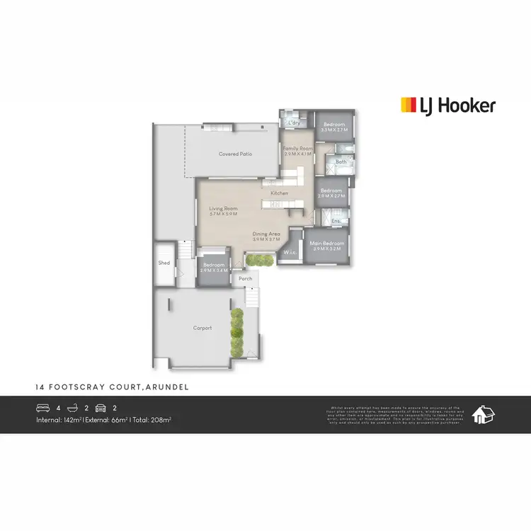 Floorplan of Homely house listing, 14 Footscray Court, Arundel QLD 4214