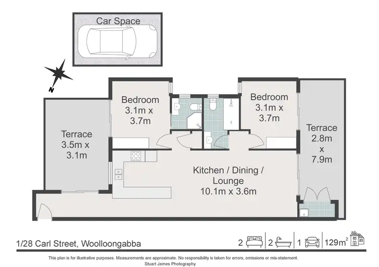 Floorplan of Homely apartment listing, 1/28 Carl Street, Woolloongabba QLD 4102