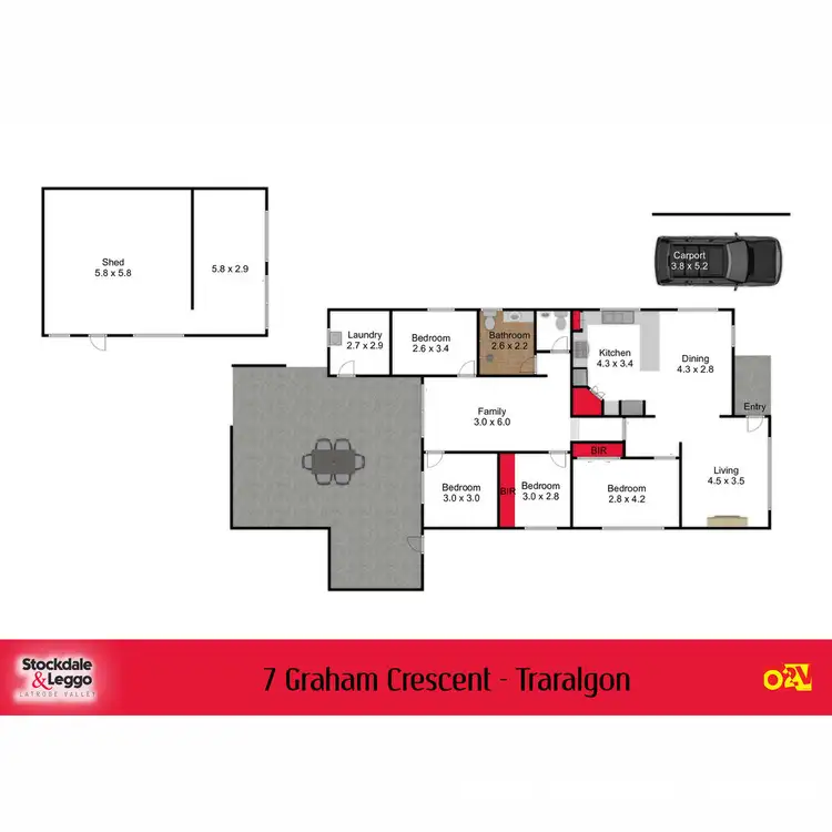 Floorplan of Homely house listing, 7 Graham Crescent, Traralgon VIC 3844