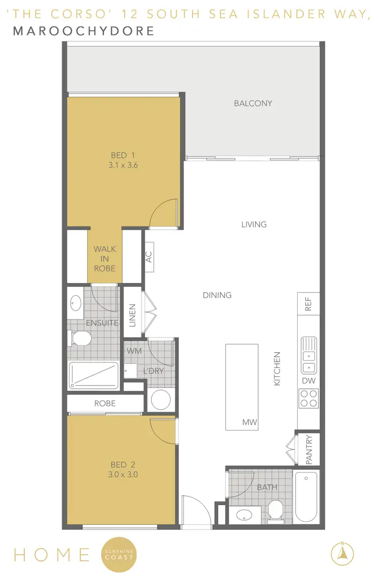 Floorplan of Homely unit listing, 703/12 South Sea Islander Way, Maroochydore QLD 4558
