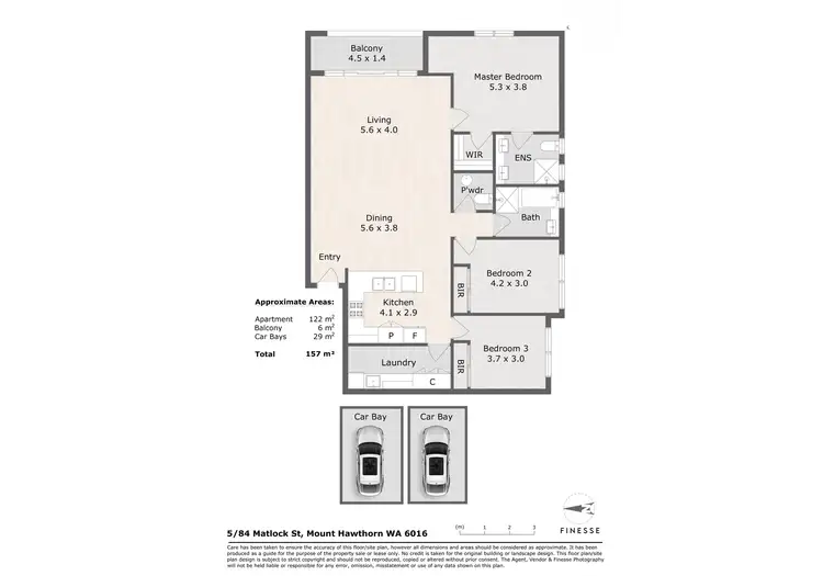 Floorplan of Homely apartment listing, 5/84 Matlock Street, Mount Hawthorn WA 6016