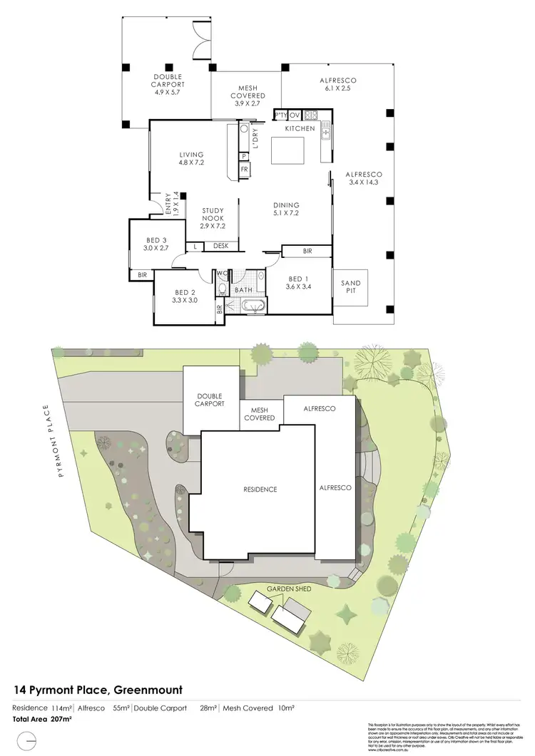 Floorplan of Homely house listing, 14 Pyrmont Place, Greenmount WA 6056