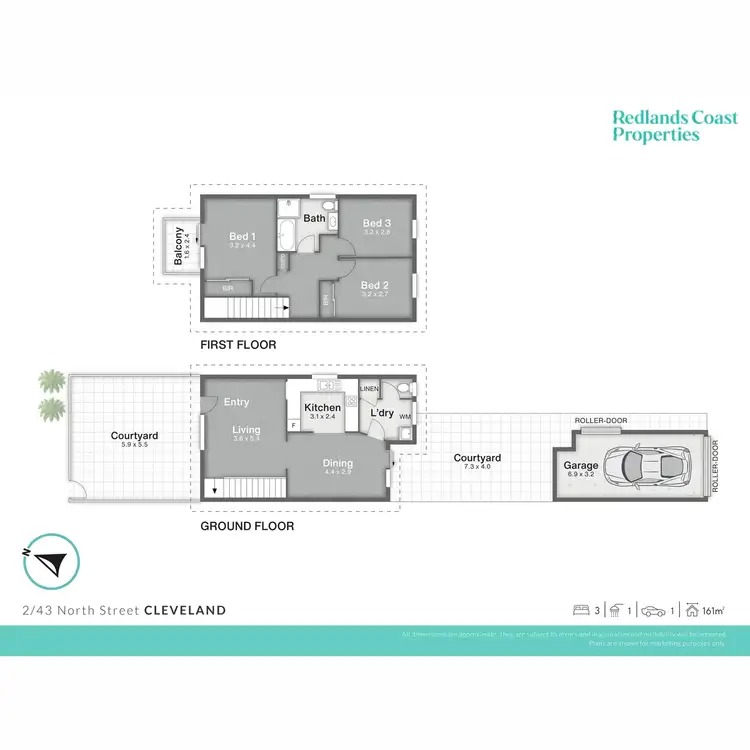 Floorplan of Homely townhouse listing, 2/43 North Street, Cleveland QLD 4163