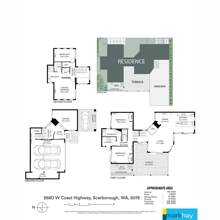 Floorplan of Homely townhouse listing, 268D West Coast Highway, Scarborough WA 6019