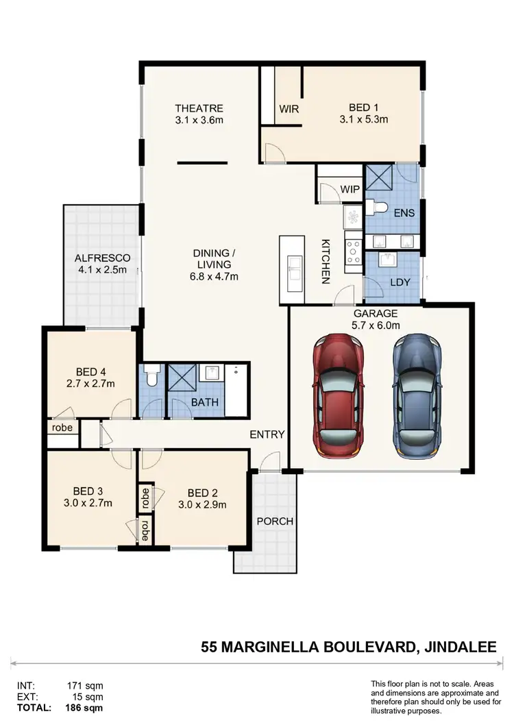 Floorplan of Homely house listing, 55 Marginella Avenue, Jindalee WA 6036