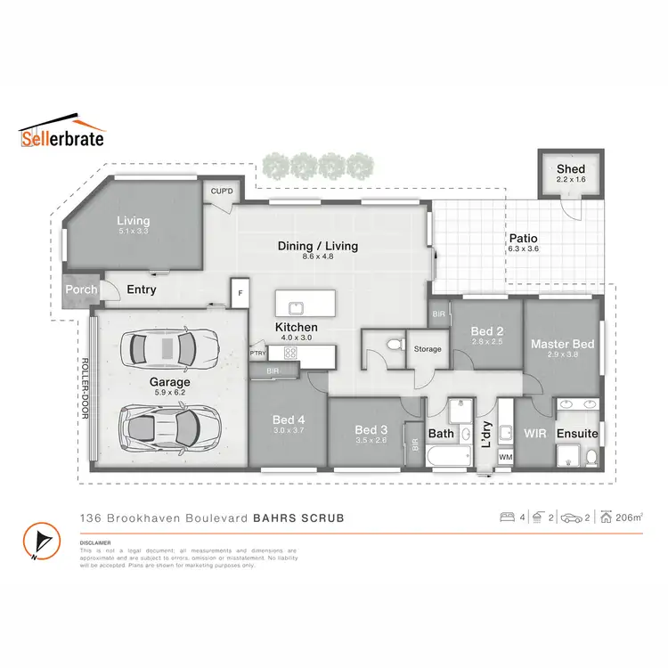Floorplan of Homely house listing, 136 Brookhaven Boulevard, Bahrs Scrub QLD 4207