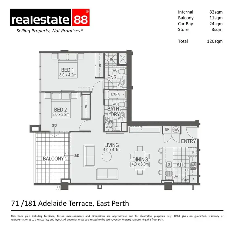 Floorplan of Homely apartment listing, 71/181 Adelaide Terrace, East Perth WA 6004