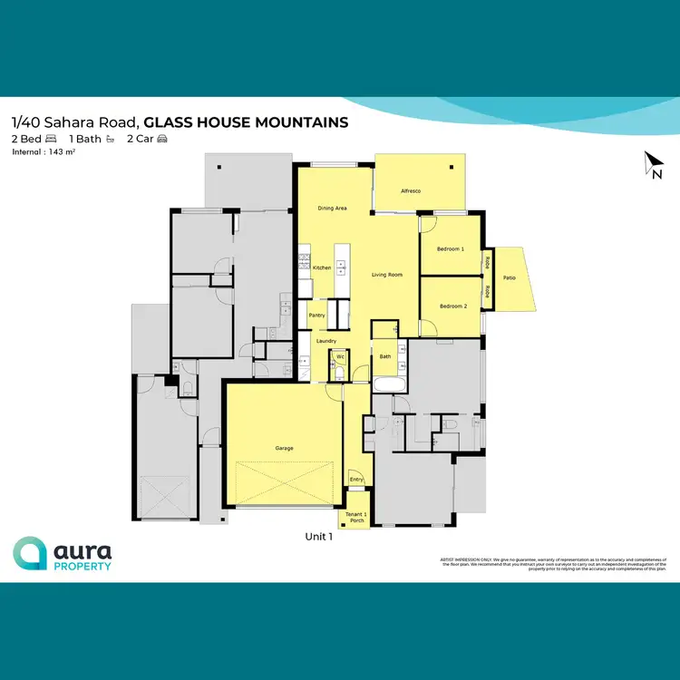 Floorplan of Homely semi-detached listing, 1/40 Sahara Road, Glass House Mountains QLD 4518