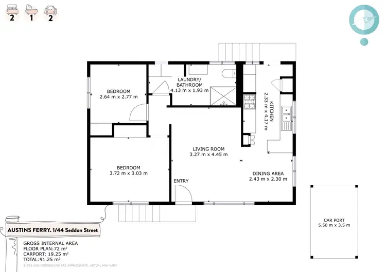 Floorplan of Homely house listing, 1/44 Seddon Street, Austins Ferry TAS 7011