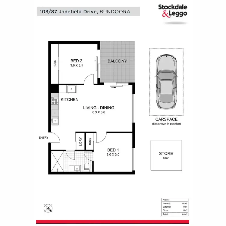Floorplan of Homely apartment listing, 103/87 Janefield Drive, Bundoora VIC 3083