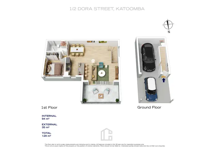 Floorplan of Homely townhouse listing, 1/2 Dora Street, Katoomba NSW 2780