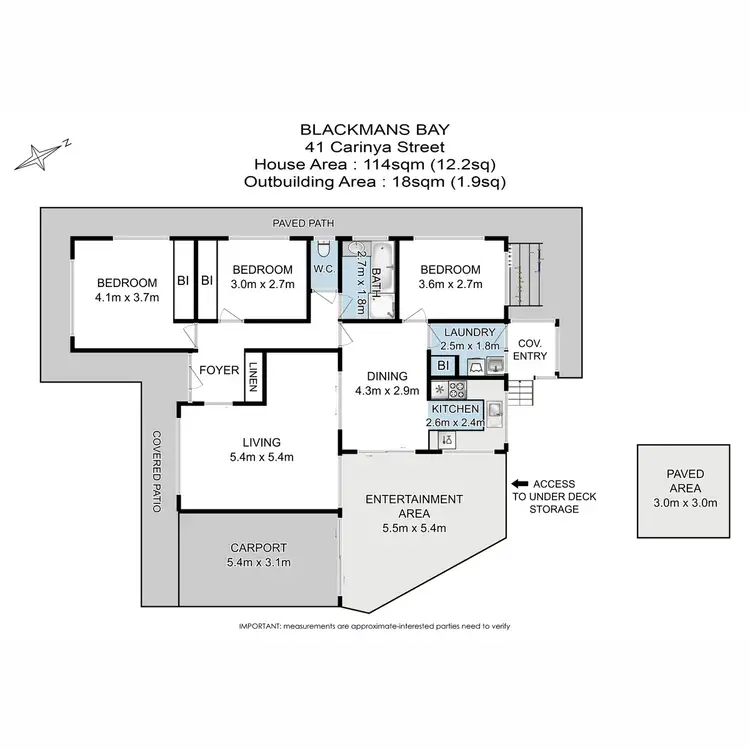 Floorplan of Homely house listing, 41 Carinya Street, Blackmans Bay TAS 7052