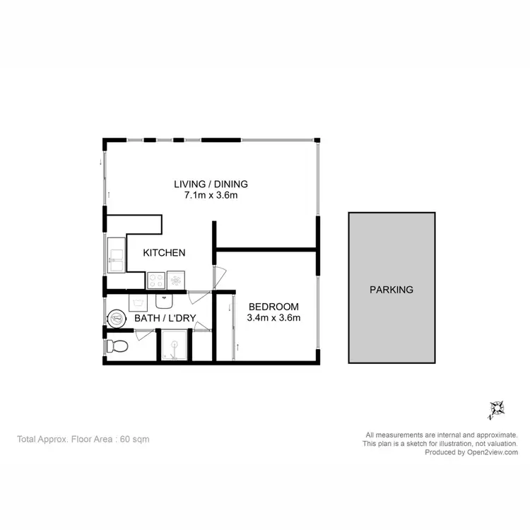 Floorplan of Homely unit listing, 1/3 Veronica Street, Bellerive TAS 7018