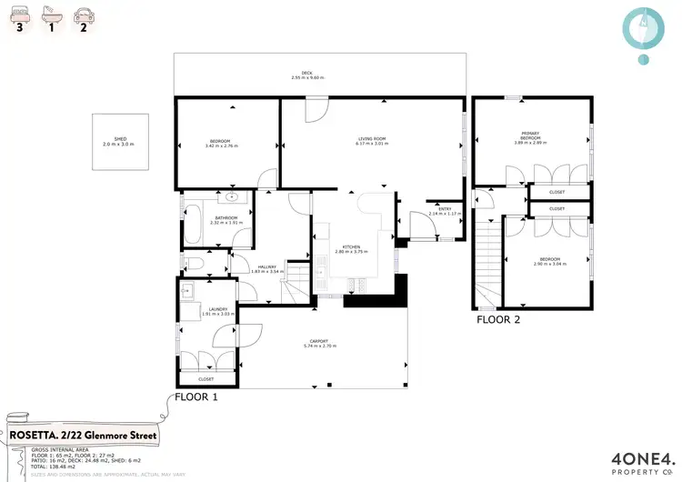 Floorplan of Homely unit listing, 2/22 Glenmore Street, Rosetta TAS 7010
