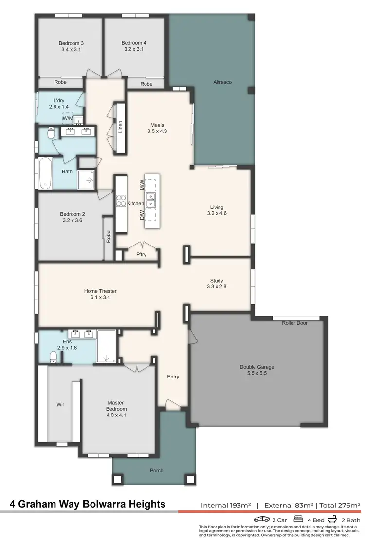 Floorplan of Homely house listing, 4 Graham Way, Bolwarra Heights NSW 2320