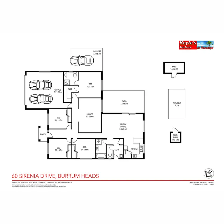 Floorplan of Homely house listing, 60 Sirenia Drive, Burrum Heads QLD 4659