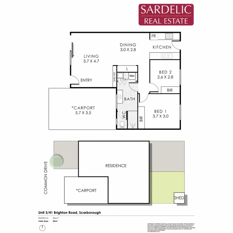 Floorplan of Homely villa listing, 3/41 Brighton Road, Scarborough WA 6019