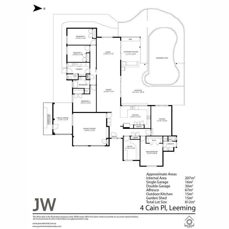 Floorplan of Homely house listing, 4 Cain Place, Leeming WA 6149